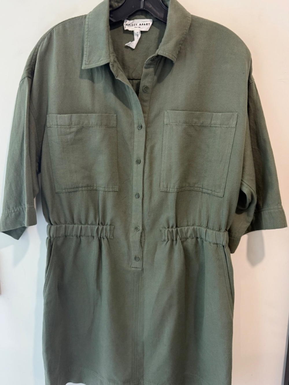 Apiece Apart Palmera Dress, Green, Size Small - Picture 4 of 5